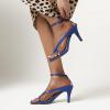 imageSHEMEE Womens Square Toe Kitten Heel Thong Sandals Stiletto Ankle Strap Buckle Thin High Heeled Summer ShoesBlue