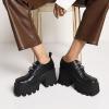 imageSHEMEE Womens Vintage Platform Shoes Chunky Heeled Mary Jane Pumps Square Toe Block High Heels Gothic Shoes with BuckleBlack