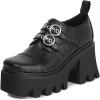 imageSHEMEE Womens Vintage Platform Shoes Chunky Heeled Mary Jane Pumps Square Toe Block High Heels Gothic Shoes with BuckleBlack