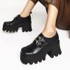 imageSHEMEE Womens Vintage Platform Shoes Chunky Heeled Mary Jane Pumps Square Toe Block High Heels Gothic Shoes with BuckleBlack