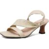 imageSHEMEE Strappy Heels for Women Square Open Toe Kitten Heels Slide Sandals Heeled Casual Cutout SlipOn ShoesBeige