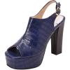 imageSHEMEE Womens Peep Toe Chunky High Heels Platform Sandals Shoes Summer Opentoe Block Heeled Slingback Buckle SandaliasBlue