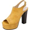 imageSHEMEE Womens Peep Toe Chunky High Heels Platform Sandals Shoes Summer Opentoe Block Heeled Slingback Buckle SandaliasYellow