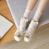 imageSHEMEE Womens Kawaii Sweet Bow Cosplay Dress Shoes Chunky Platform Mid Block Heels Buckle Ankle Strap Mary Jane Pumps1beige