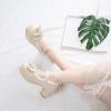 imageSHEMEE Womens Kawaii Sweet Bow Cosplay Dress Shoes Chunky Platform Mid Block Heels Buckle Ankle Strap Mary Jane PumpsBeige 02