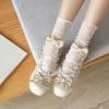 imageSHEMEE Womens Kawaii Sweet Bow Cosplay Dress Shoes Chunky Platform Mid Block Heels Buckle Ankle Strap Mary Jane PumpsBeige