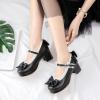 imageSHEMEE Womens Kawaii Sweet Bow Cosplay Dress Shoes Chunky Platform Mid Block Heels Buckle Ankle Strap Mary Jane PumpsBlack 02