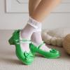 imageSHEMEE Womens Kawaii Sweet Bow Cosplay Dress Shoes Chunky Platform Mid Block Heels Buckle Ankle Strap Mary Jane PumpsPatent Green