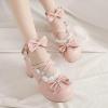 imageSHEMEE Womens Kawaii Sweet Bow Cosplay Dress Shoes Chunky Platform Mid Block Heels Buckle Ankle Strap Mary Jane PumpsPink