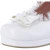 imageSHEMEE Womens Kawaii Sweet Bow Cosplay Dress Shoes Chunky Platform Mid Block Heels Buckle Ankle Strap Mary Jane PumpsWhite