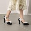 imageSHEMEE Womens Patent Leather TStrap Mary Jane Pumps Chunky High Heel Platform Ankle Strap Buckle Round Toe Cute Bow Kawaii Cosplay ShoesBlack