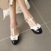 imageSHEMEE Womens Patent Leather TStrap Mary Jane Pumps Chunky High Heel Platform Ankle Strap Buckle Round Toe Cute Bow Kawaii Cosplay ShoesBlack