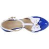 imageSHEMEE Womens Patent Leather TStrap Mary Jane Pumps Chunky High Heel Platform Ankle Strap Buckle Round Toe Cute Bow Kawaii Cosplay ShoesBlue