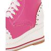 imageSHEMEE Womens Sweet Cute Platform Hidden Wedge Ankle Boots Lace Up High Heels Round Toe Booties Side Zip Kawaii ShoesAll Hot Pink
