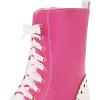 imageSHEMEE Womens Sweet Cute Platform Hidden Wedge Ankle Boots Lace Up High Heels Round Toe Booties Side Zip Kawaii ShoesAll Hot Pink