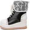 imageSHEMEE Womens Sweet Cute Platform Hidden Wedge Ankle Boots Lace Up High Heels Round Toe Booties Side Zip Kawaii ShoesBlack