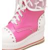 imageSHEMEE Womens Sweet Cute Platform Hidden Wedge Ankle Boots Lace Up High Heels Round Toe Booties Side Zip Kawaii ShoesHot Pink