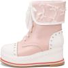 imageSHEMEE Womens Sweet Cute Platform Hidden Wedge Ankle Boots Lace Up High Heels Round Toe Booties Side Zip Kawaii ShoesPink