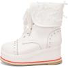 imageSHEMEE Womens Sweet Cute Platform Hidden Wedge Ankle Boots Lace Up High Heels Round Toe Booties Side Zip Kawaii ShoesWhite