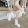 imageSHEMEE Womens Sweet Cute Platform Hidden Wedge Ankle Boots Lace Up High Heels Round Toe Booties Side Zip Kawaii ShoesWhite
