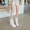 imageSHEMEE Womens Sweet Cute Platform Hidden Wedge Ankle Boots Lace Up High Heels Round Toe Booties Side Zip Kawaii ShoesWhite