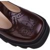 imageSHEMEE Womens TStrap Chunky High Heel Platform Patent Leather Mary Jane Pumps Vintage Wingtip Oxford Brogues Square Toe Ankle Strap Buckle Block Heeled Gothic ShoesBurgundy