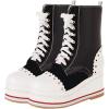 imageSHEMEE Womens Sweet Cute Platform Hidden Wedge Ankle Boots Lace Up High Heels Round Toe Booties Side Zip Kawaii ShoesAll Black
