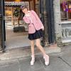 imageSHEMEE Womens Cute Platform Wedge Ankle Boots Cosplay Round Toe Lace Up High Heels Booties Kawaii ShoesPink
