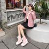 imageSHEMEE Womens Cute Platform Wedge Ankle Boots Cosplay Round Toe Lace Up High Heels Booties Kawaii ShoesPink