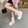imageSHEMEE Womens Cute Platform Wedge Ankle Boots Cosplay Round Toe Lace Up High Heels Booties Kawaii ShoesPink