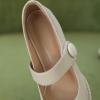 imageSHEMEE Womens Genuine Leather Chunky Mary Jane Pumps Square Toe Ankle Strap Mid Block Heel Dress ShoesWhite