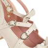 imageSHEMEE Womens Platform Chunky High Heel Mary Janes Pumps Sweet Bow Block Heels Buckle Ankle Strap Round Toe Cosplay ShoesBeige