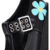 imageSHEMEE Womens TStrap Platform Chunky Heel Mary Jane Pumps Buckle Ankle Strap Round Toe Block High Heeled Gothic Dress ShoesBlack Pu