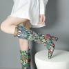 imageSHEMEE Womens Colorful Snakeskin Knee High Boot Chunky Block High Heels Snake Print Round Toe Zipper Slouch ShoesMulticolor Snake 1