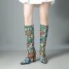 imageSHEMEE Womens Colorful Snakeskin Knee High Boot Chunky Block High Heels Snake Print Round Toe Zipper Slouch ShoesMulticolor Snake 1
