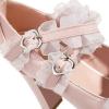 imageSHEMEE Womens Sweet Bow Chunky High Heel Mary Janes Platform Block Heels Buckle Ankle Strap Dress PumpsPink
