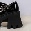 imageSHEMEE Womens TStrap Chunky Platform Patent Leather Mary Jane Pumps Ankle Strap Block High Heels Square Toe Gothic Buckle Cosplay ShoesBlack