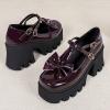 imageSHEMEE Womens TStrap Chunky Platform Patent Leather Mary Jane Pumps Ankle Strap Block High Heels Square Toe Gothic Buckle Cosplay ShoesBurgundy