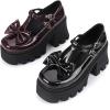 imageSHEMEE Womens TStrap Chunky Platform Patent Leather Mary Jane Pumps Ankle Strap Block High Heels Square Toe Gothic Buckle Cosplay ShoesBurgundy