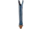 imageSHEMEE Womens Embroidered Cowboy Boots Stacked Chunky Heel Knee High Boots Western Cowgirl Long BootsBlue