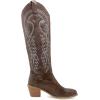 imageSHEMEE Womens Embroidered Cowboy Boots Stacked Chunky Heel Knee High Boots Western Cowgirl Long BootsBrown