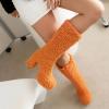 imageSHEMEE Mid Calf Fluffy Furry Boots for Women Chunky High Heels Fur Boot Cute Winter Warm Fuzzy Platform Heeled BootsOrange