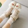 imageSHEMEE Womens Sweet Bowknot Cosplay Shoes Chunky Platform Block Heels Buckle Ankle Strap Mary Jane Dress PumpsBeige