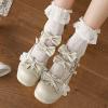 imageSHEMEE Womens Chunky Platform Buckle Ankle Strap Mary Jane Pumps Block Mid Heels Kawaii Sweet Bowknot Cosplay Dress ShoesBeige