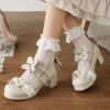 imageSHEMEE Womens Chunky Platform Buckle Ankle Strap Mary Jane Pumps Block Mid Heels Kawaii Sweet Bowknot Cosplay Dress ShoesBeige