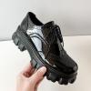 imageSHEMEE Womens Platform Oxfords Chunky Heels Loafer Lug Sole Lace Up Derby Shoes Comfort Business Work Office Dress PumpsBlack Patent X04