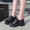 imageSHEMEE Womens Platform Oxfords Chunky Heels Loafer Lug Sole Lace Up Derby Shoes Comfort Business Work Office Dress PumpsBlack Patent X04