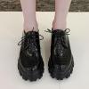 imageSHEMEE Womens Platform Oxfords Chunky Heels Loafer Lug Sole Lace Up Derby Shoes Comfort Business Work Office Dress PumpsBlack Patent X06