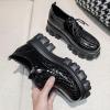 imageSHEMEE Womens Platform Oxfords Chunky Heels Loafer Lug Sole Lace Up Derby Shoes Comfort Business Work Office Dress PumpsBlack Patent X06