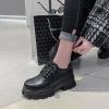 imageSHEMEE Womens Platform Oxfords Chunky Heels Loafer Lug Sole Lace Up Derby Shoes Comfort Business Work Office Dress PumpsBlack Pu X08